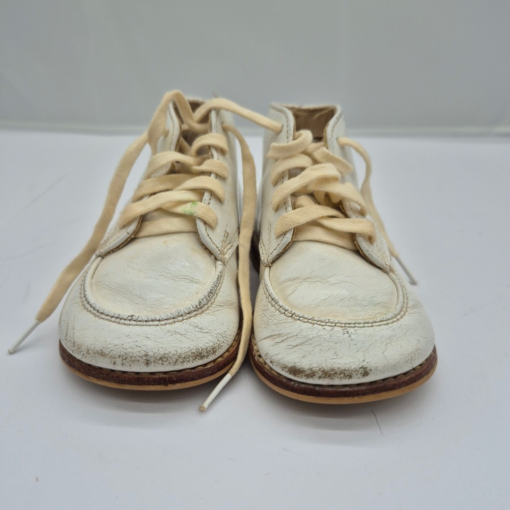 VTG Stride Rite Baby's First Steps Shoes Lace Up Leather 50s